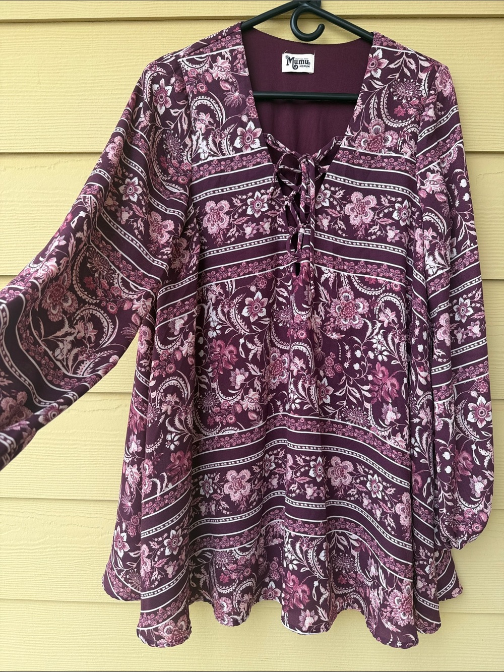 Show Me Your MuMu Flowy Western Boho Paisley Floral Romantic Tunic Blouse - Med
